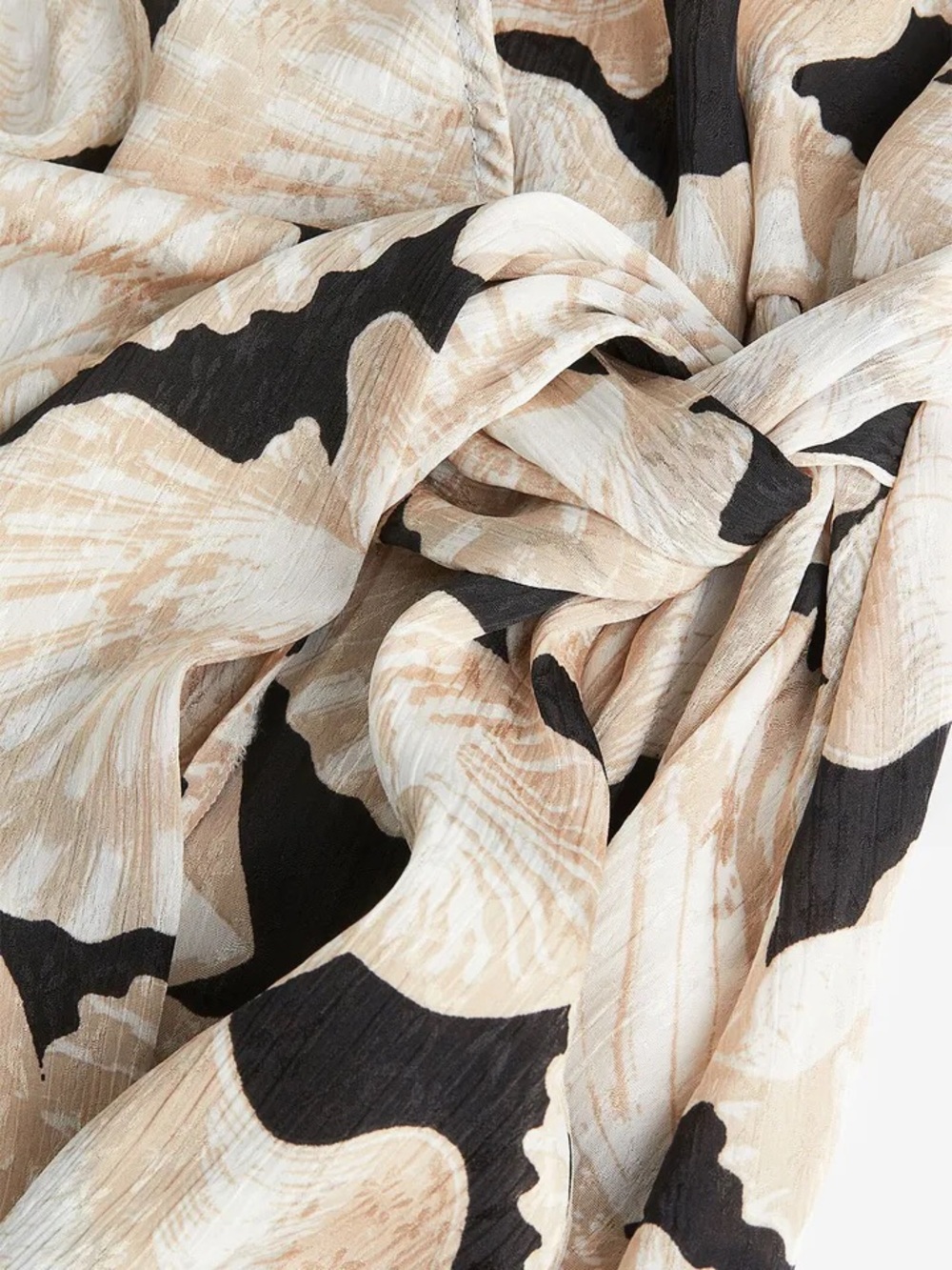 H&M Limited Edition Women's Black & Cream Coastal Seashells Wrap Kimono Cover-Up - Picture 6 of 6